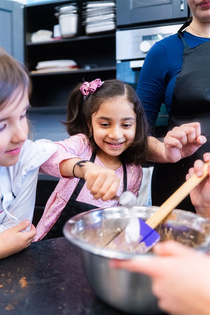 Kids cooking together